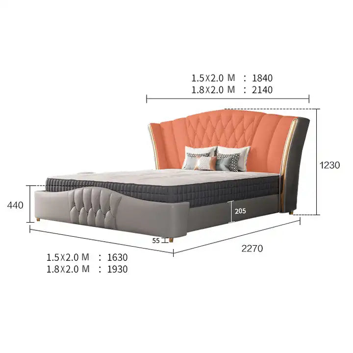 Luxe Modern Design Queen Size Bed For Bedroom with Storage Luxo Nation